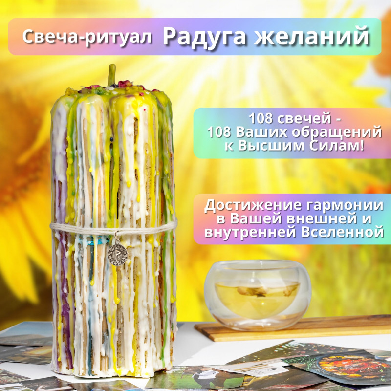 Свеча-ритуал "Радуга желаний" Свеча-ритуал "Радуга желаний"