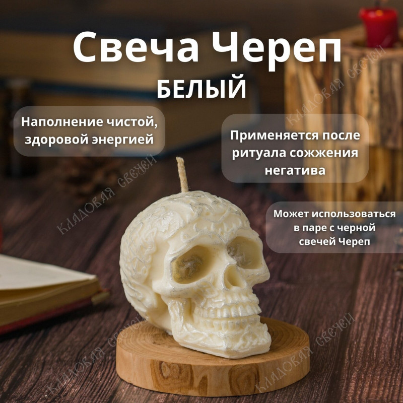 Свеча Череп белый Свеча Череп белый